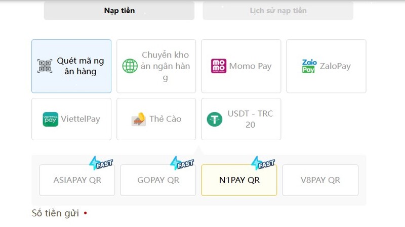 Quét mã ngân hàng là hình thức nạp tiền phổ biến và an toàn nhất tại Wstar77
